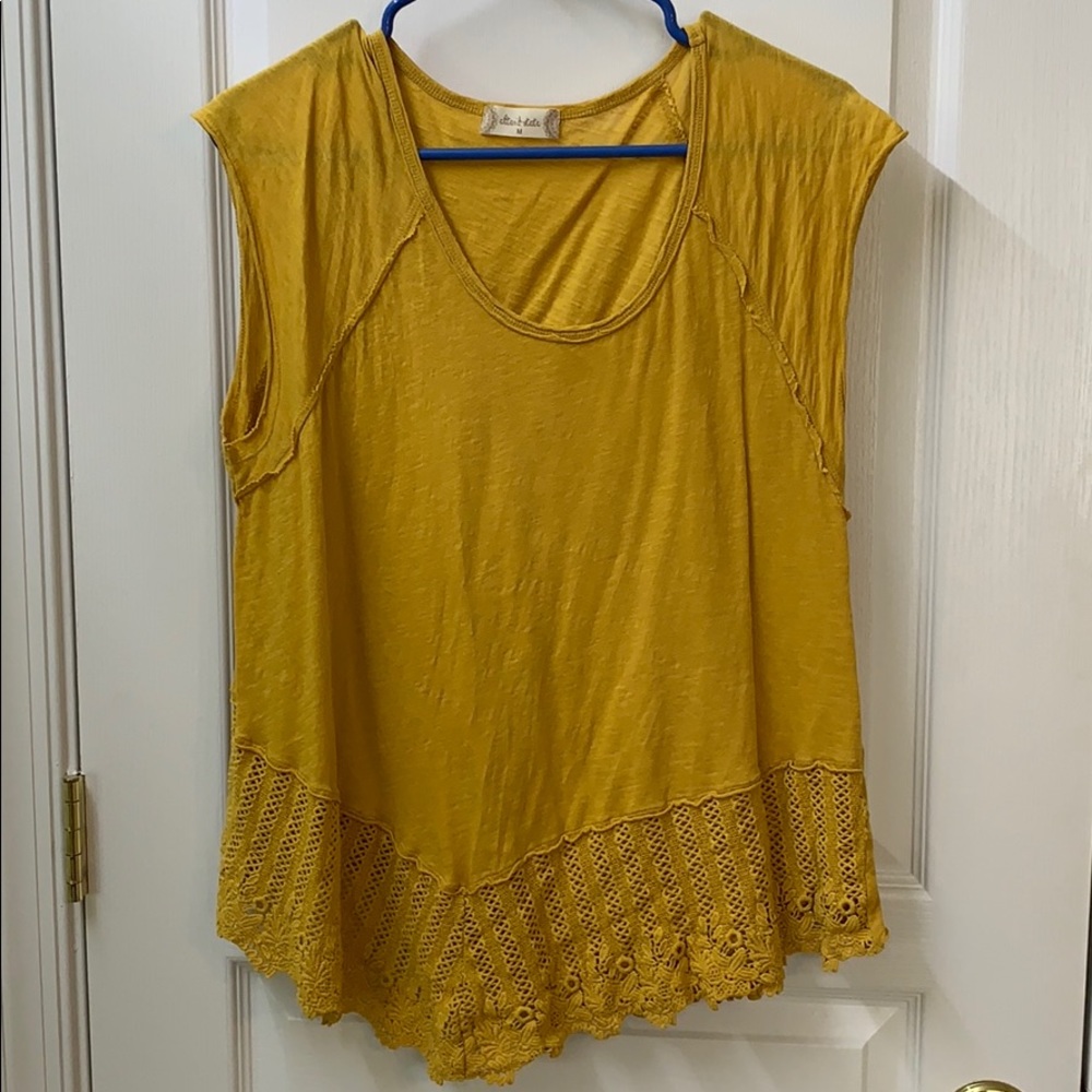 altar’d state yellow cap sleeve t-shirt